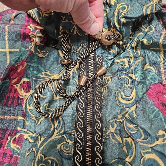 Westbound Sport Vintage Floral Plaid Windbreaker Track Jacket Women's Large - Picture 6 of 9